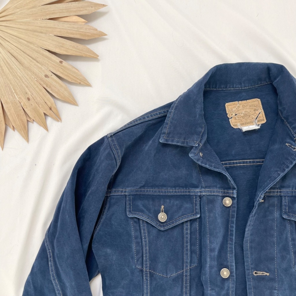 Vintage Gap Oversized Blue Denim Jean Jacket Barn Trucker Chore Field Coat Small - Picture 5 of 8
